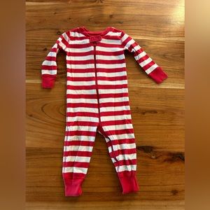 12-18 Month Hanna Andersson Baby Zip Sleeper Red and White Stripes